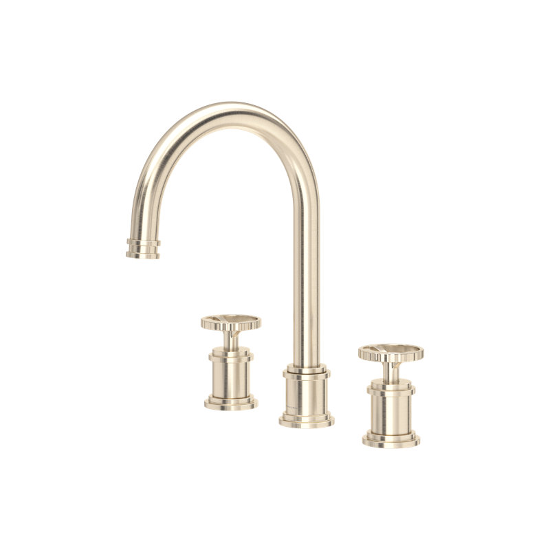 Armstrong Widespread Lavatory Faucet With C-Spout, Satin Nickel