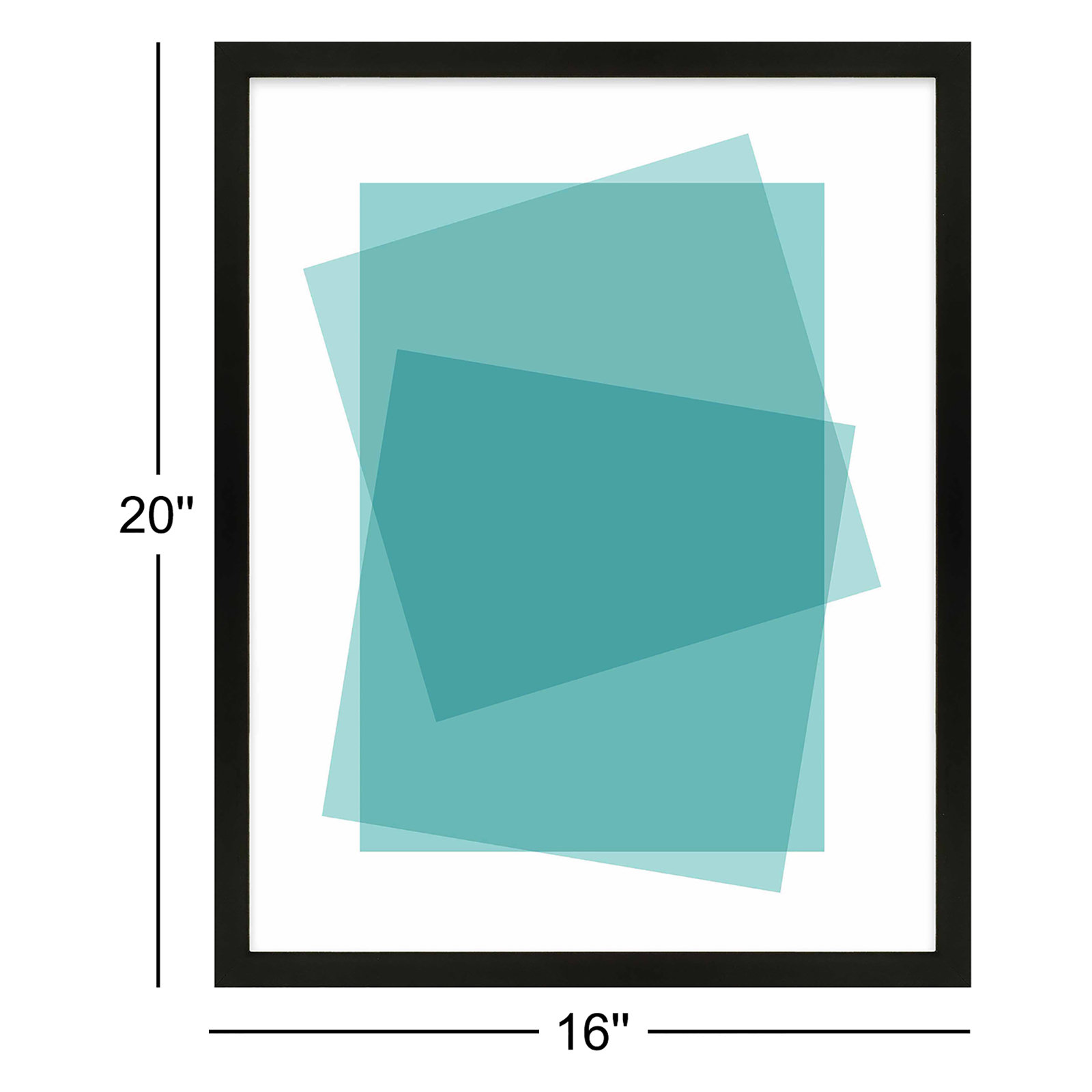 Aqua Kami by Jacques Pilon, Black Framed Paper, 20" H x 16" W