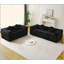 Canapé moderne sans os avec deux coussins décoratifs circulaires, tissu en polyester à poils longs texturé litchi doux pour la peau, canapé en mousse à carreaux-556108640