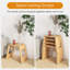 Ebern Designs 4-pack Versatile Bamboo Stool 18'' Wooden Shoe Changing Stool Natural