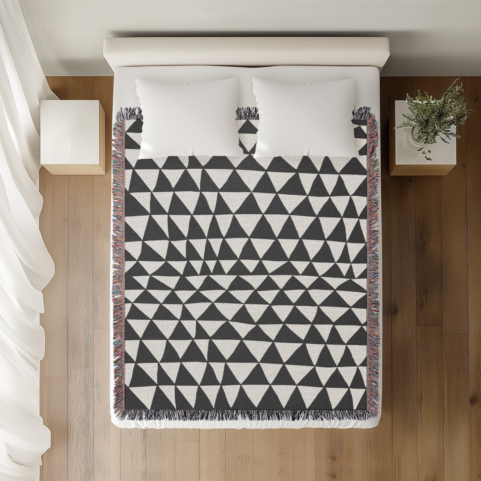 Kelia Cotton Throw Blanket, 50" x 70" – Full/Double, Gray