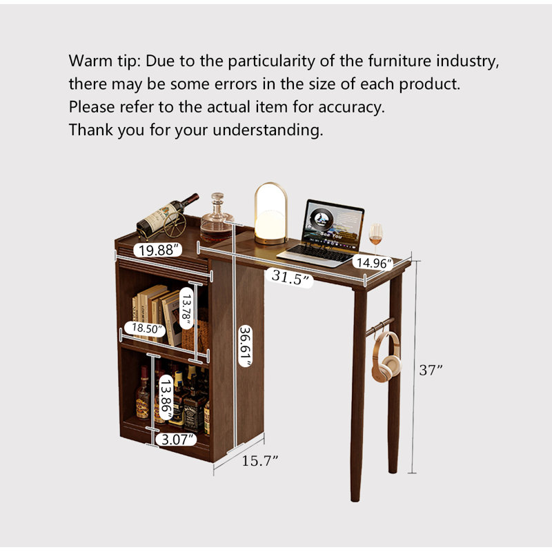 Table de bar avec rangement Nordic