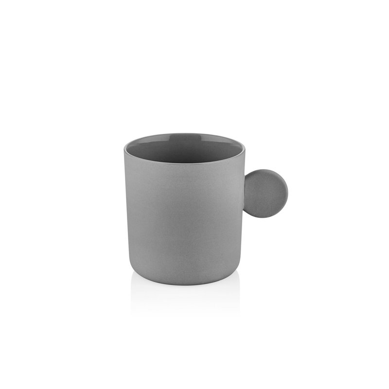 Grande tasse en porcelaine grise Clegg, 11,0 x 4,3 x 3,1 pouces | 100% porcelaine durable, capacité de 10,1 oz liq. Parfait pour le café, le thé et les boissons chaudes | Conception élégante pour la maison ou le bureau