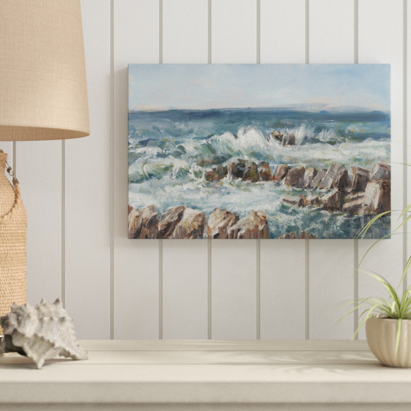 «Impasto Ocean View V», peinture sur toile, H 12 po x l 18 po