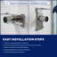 Jumbo Chrome-Plated Shower Curtain Rod Flanges with Complete Hardware