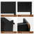 Wooden Fluted Queen Size Headboard With Charging Station & Led Lights, Black Headboard With Adjustable Height-849641537-849641536