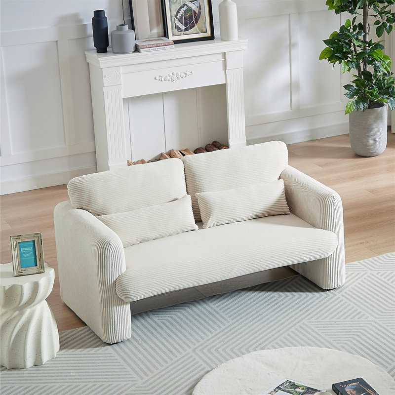 60"Corduroy Fabric Sofa