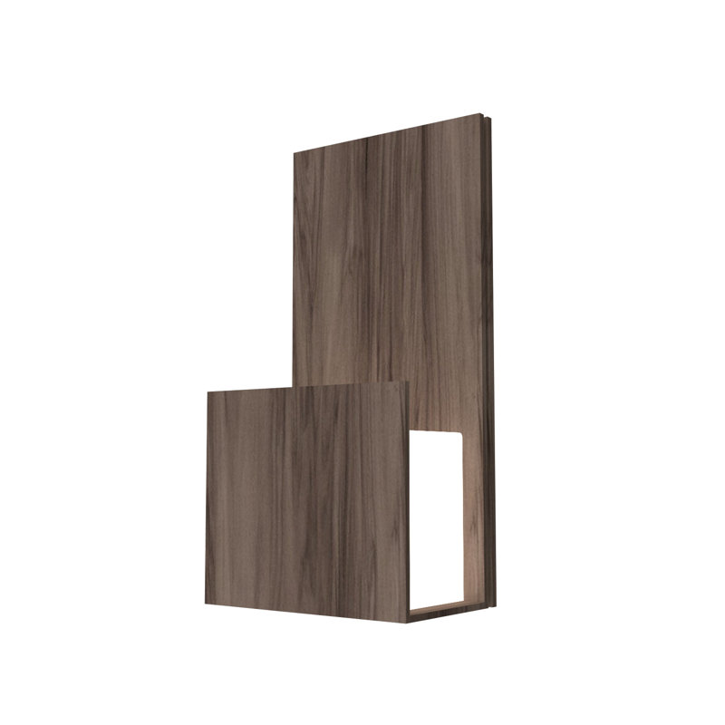 Manufactured Wood Flush Mounted Sconce, American Walnut