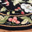 Hollander Floral Handmade Looped/Hooked Wool Black Area Rug-21274622