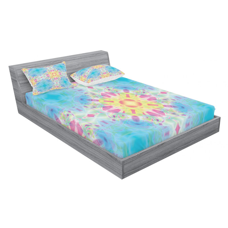 Microfiber Floral Sheet Set, Queen Sheet Set with Fitted Sheet