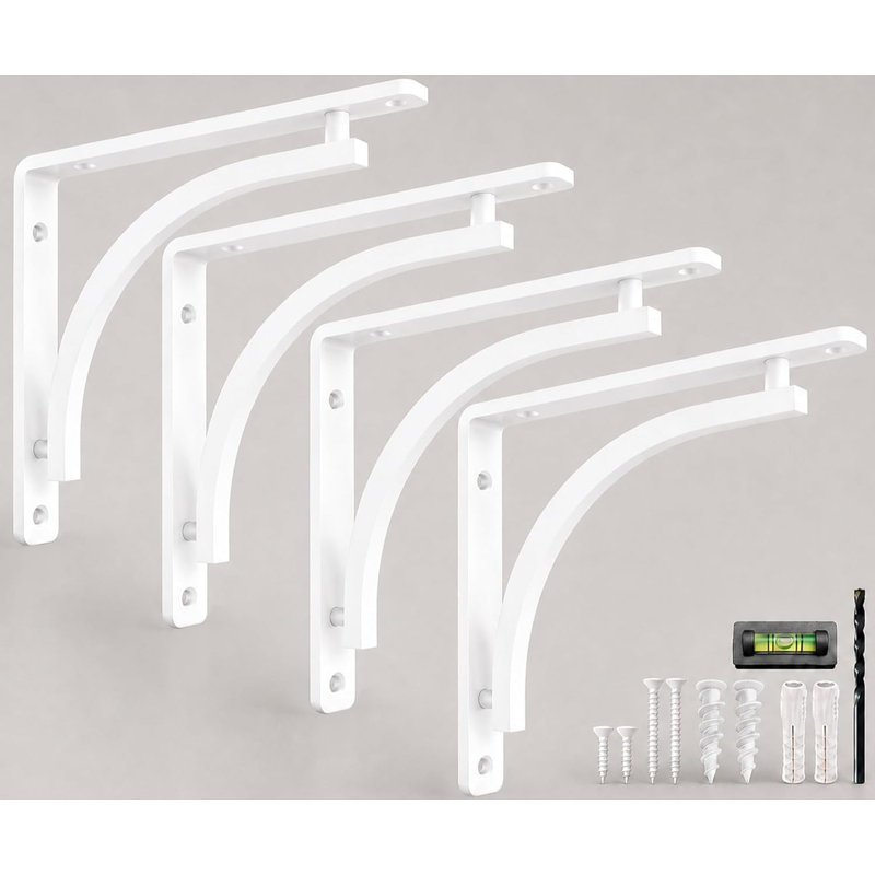 Support à tablette en métal, Blanc, 10 pouces
