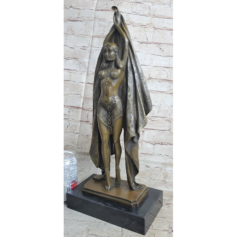 Statue de bronze signée Chipare, danseuse Art déco, ballet russe