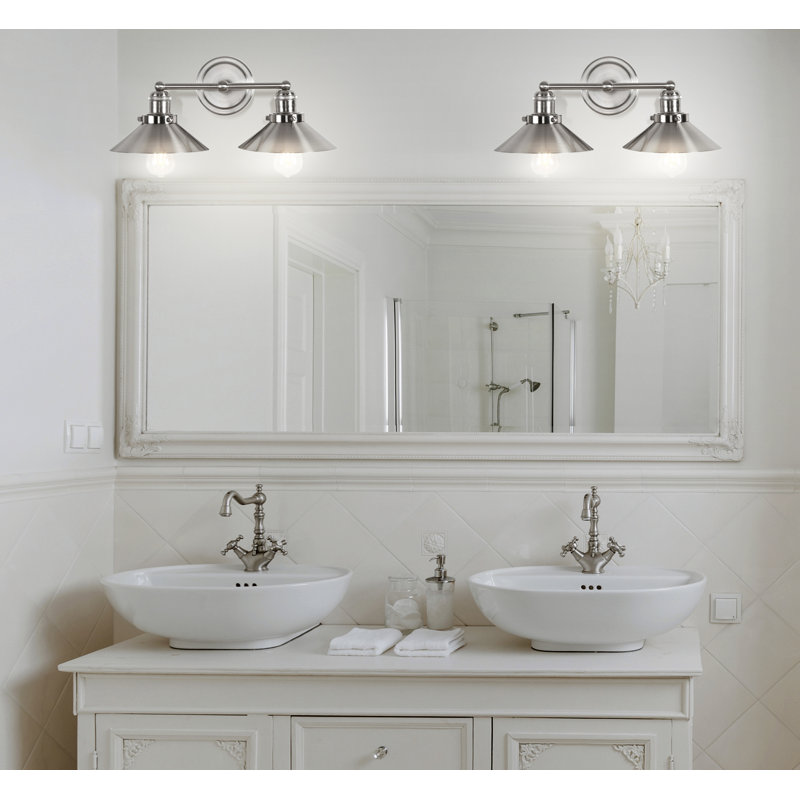 Éclairage pour meuble-lavabo en métal Bagatelle, Nickel, 2