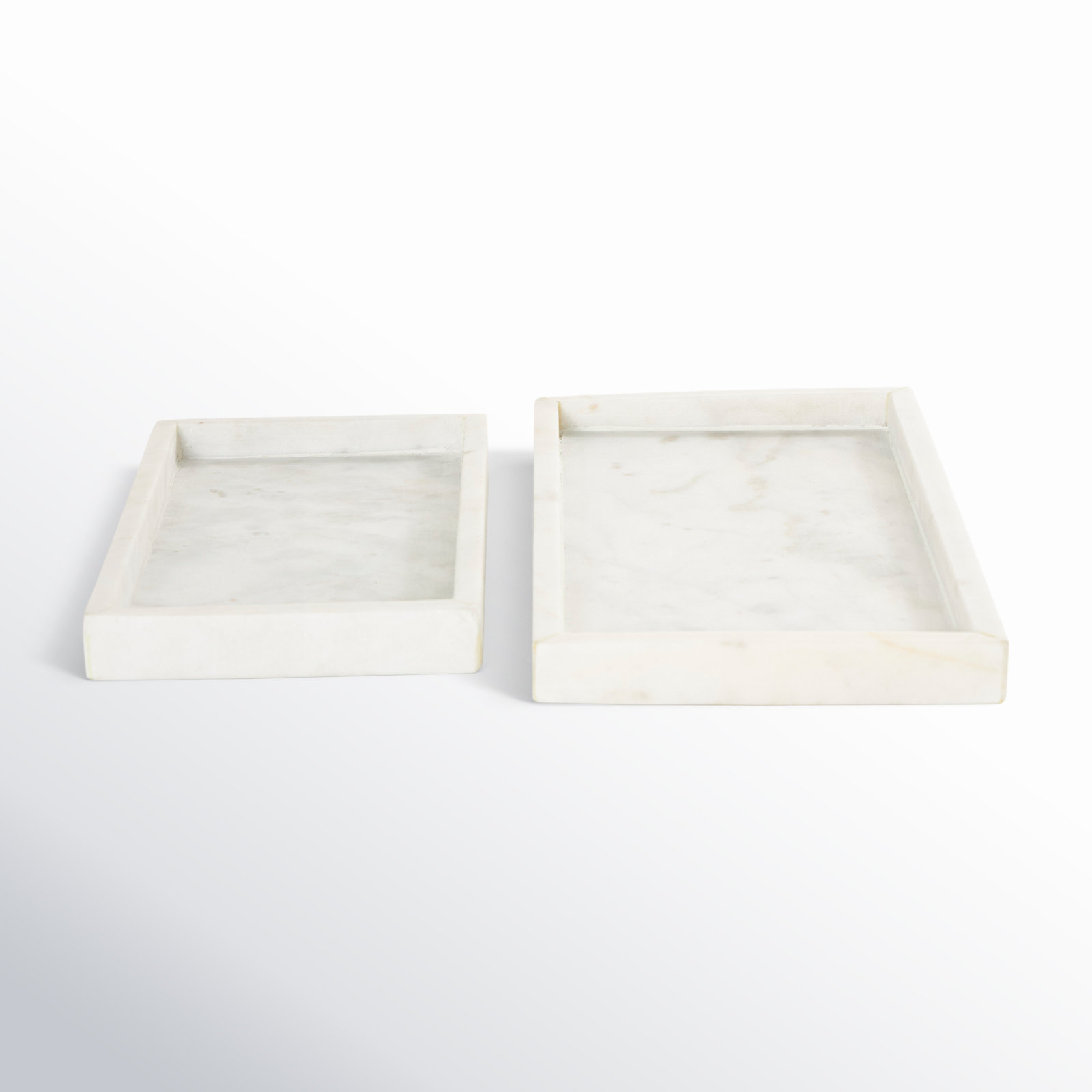 Marble Decorative Tray, 1.2" H x 14.05" W x 7.15" D, White