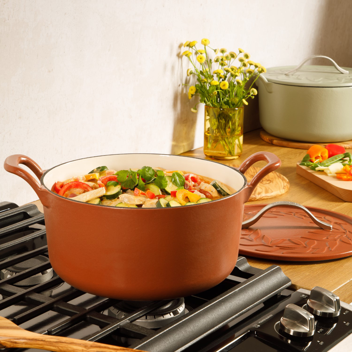 Enameled Cast Iron Dutch Oven, Orange