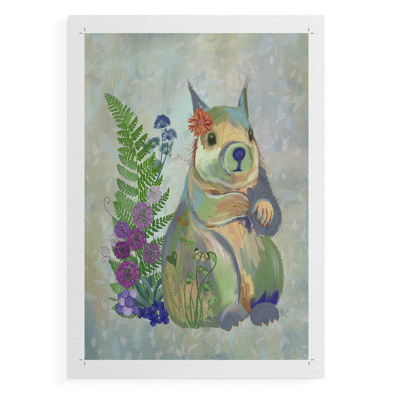 Fantastic Florals Squirrel - Reproduction de toile seulement - NON-CADRE
