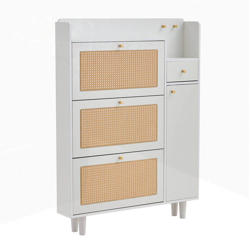 Modern minimalist storage cabinet suitable for living rooms, White