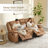 Oversized Manual Reclining Loveseat Sofa with Cupholders-Saddle-120433399