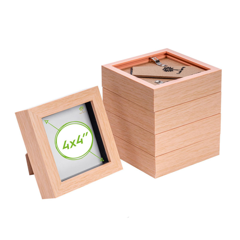 Nicola Spring - 3D Box Photo Frames, 12.5cm H x 12.5cm W x 3.5cm D, Beige