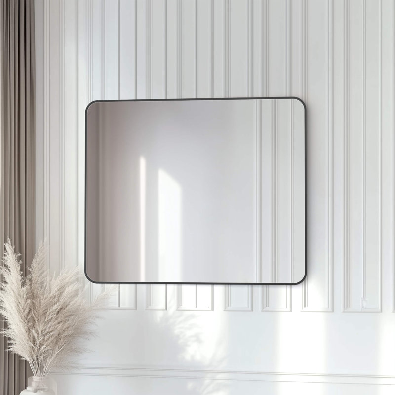 Miroir mural incassable 18 po x 36 po, Noir mat, 36 po x 30 po