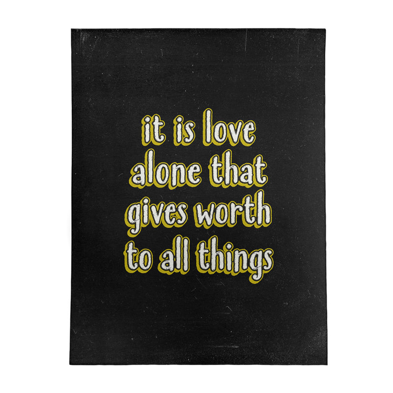 Tapis en polyester tableau noir style "love, Rectangle 5 pi x 7 pi