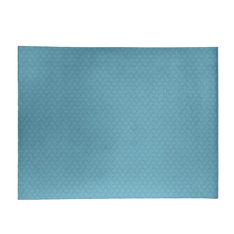 Tapis bleu de labyrinthe carré, Rectangle 9 pi x 12 pi