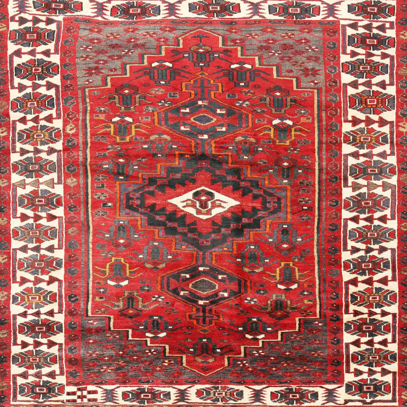 Tapis rouge à motif sud-ouest, Rond 4 pi