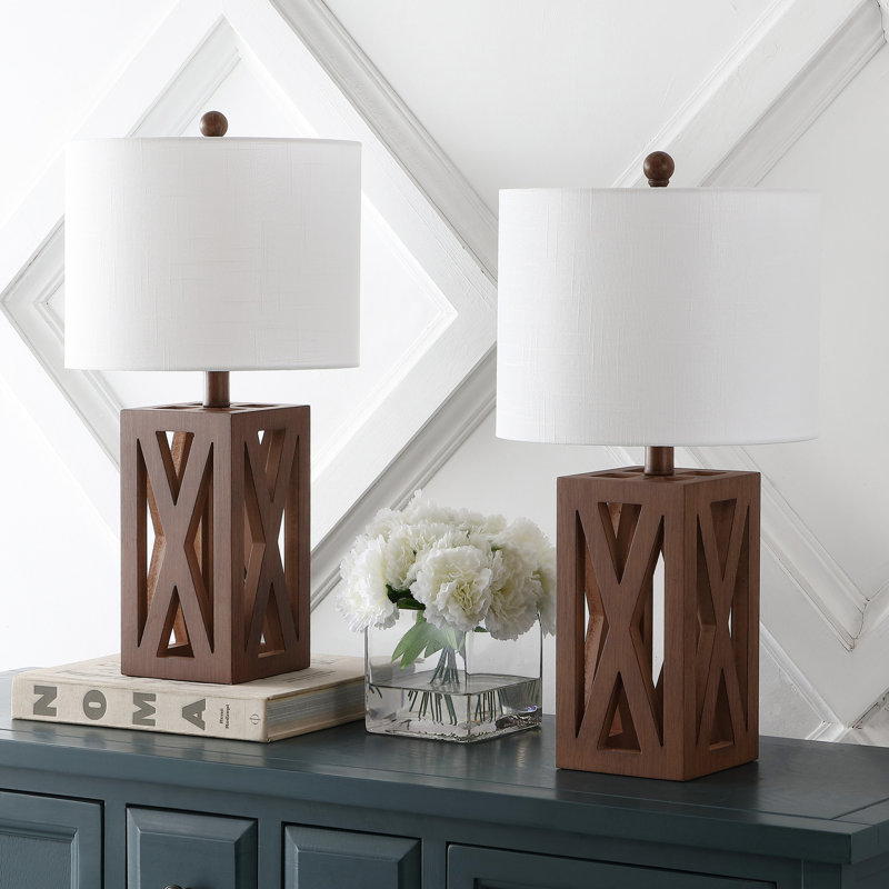 Briea Wood Table Lamp, Brown