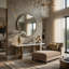 Ania Round Iron Beveled Wall Mirror