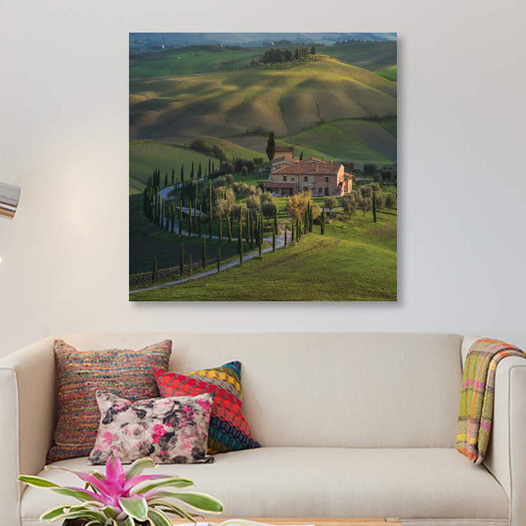 «Spring in Tuscany V», reproduction de photo sur toile, H 18 po x l 18 po x P 1,5 po, Toile tendue, Pas de tapis