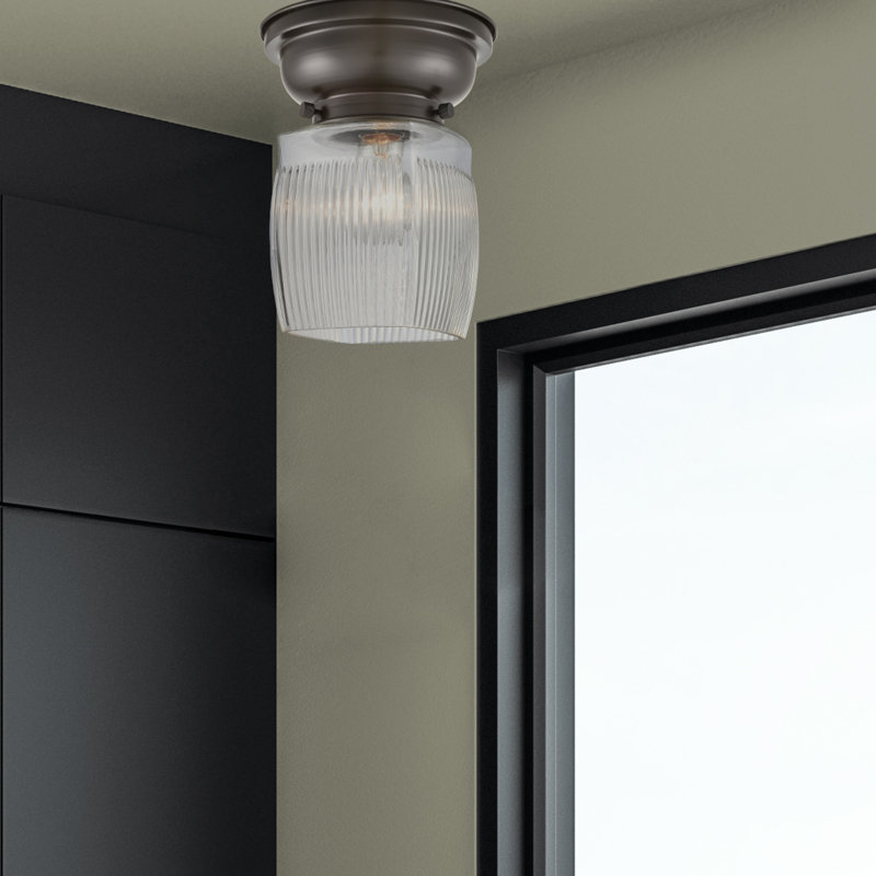 Mireya Glass Flush Mount, No Bulb Included, Oil Rubbed Bronze