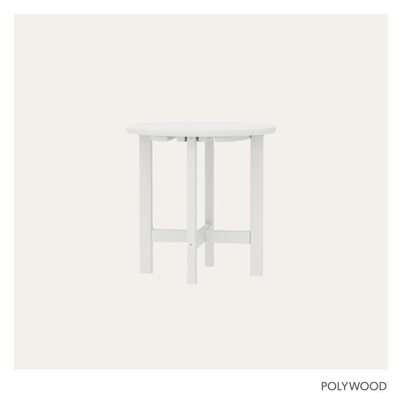 POLYWOOD Round 18" Side Table, White