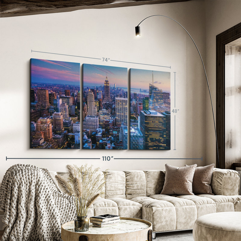 «NYC Manhattan Twilight» sur toile, H 48 po x l 74 po