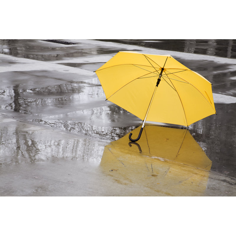 Yellow Umbrella - Wrapped Canvas Print, 30cm H x 46cm W x 3.8cm D
