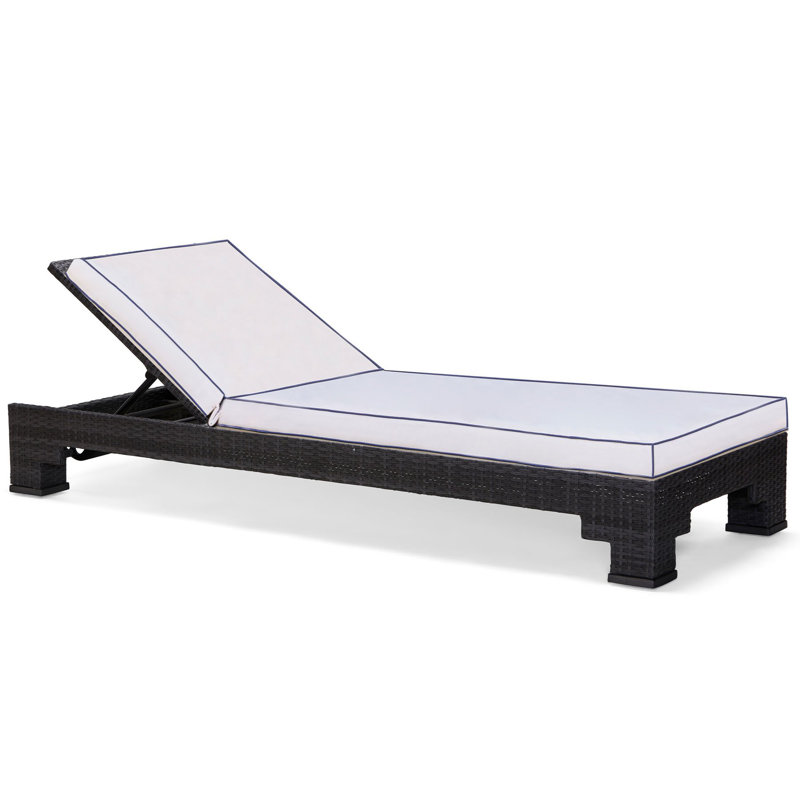 Lorenzo Outdoor Chaise Lounge, Canvas Navy