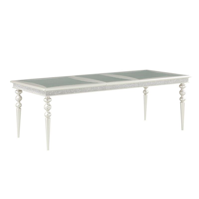Table de salle à manger extensible Leda en platine