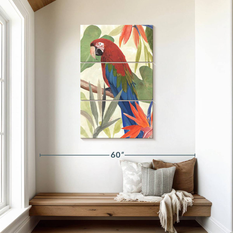 Brampt Tropical Parrot Composition III, 45" H x 28" W