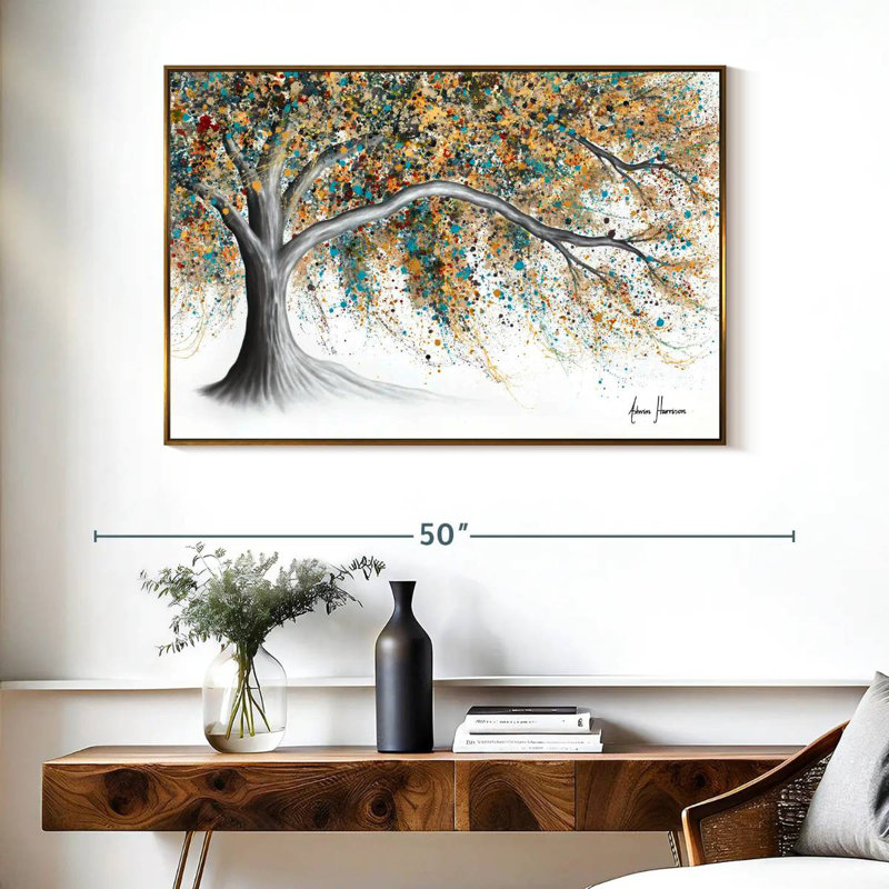 Arbre Western Breeze, Cadre flottant doré, 40 po x 27 po