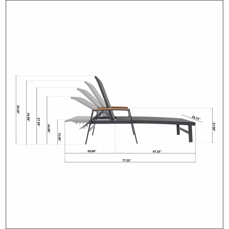 OAXTON CHAISE LOUNGE, Black