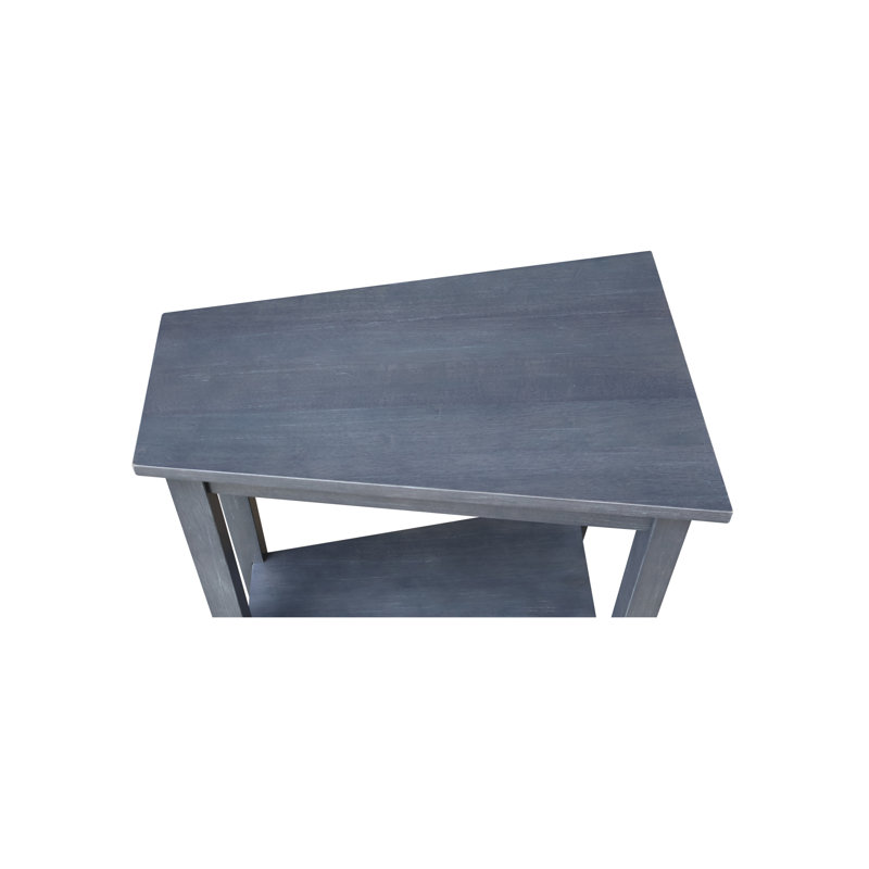 Attar Solid Wood Wedge End Table, Heather Gray-Antique Washed