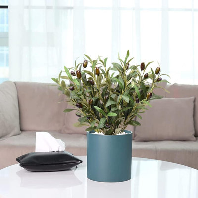Fake Flowers Simulation Olive Tree Branches Artificial Plants Green Stems Magnolia Leaves Fake Berries Silk Fabric Leaf Cuttings