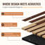 Ensemble de 4 panneaux muraux acoustiques/insonorisants 3D en lattes de bois, 240 cm x 60 cm, couleur noyer foncé-135066191