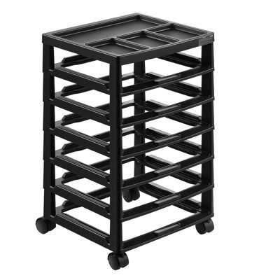 6-Tier Scrapbook Rolling Storage Cart with Organizer Top - Large Capacity PVC Mobile Craft Organizer for Home & Office