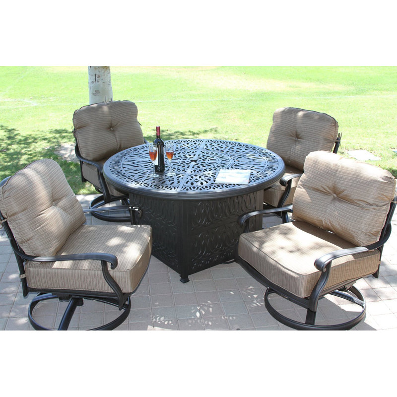Allene 4 - Person Patio Conversation Set with Cushions