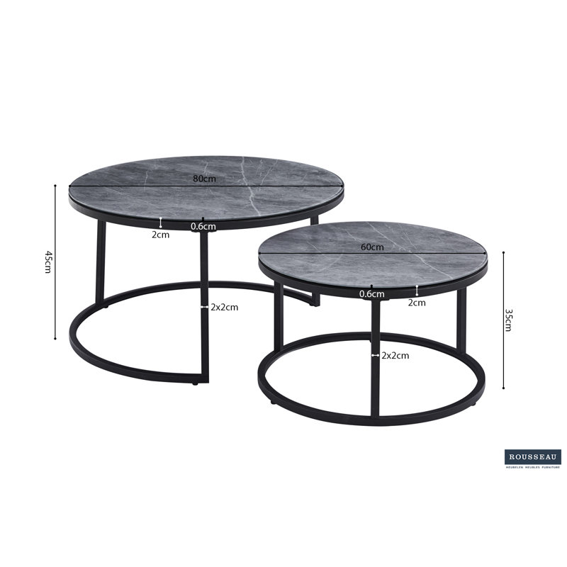 Bettzy Frame Coffee Table, Grey
