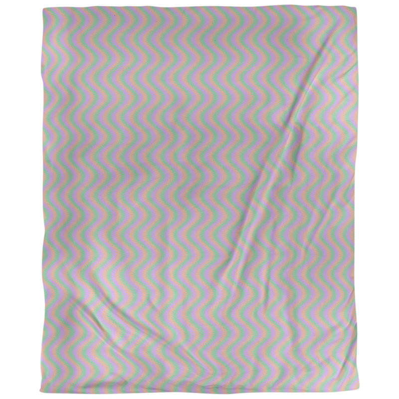 Tissu ondulé, Coton peigné de base, L 56 po x l 36 po, Vert/Orange/Mauve