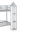 Lit superposé simple en métal en forme de château avec garde-robe et rangements multiples + blanc