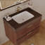 Meuble-lavabo flottant moderne avec plateau en pierre frittée et lavabo en céramique Modern-133039576