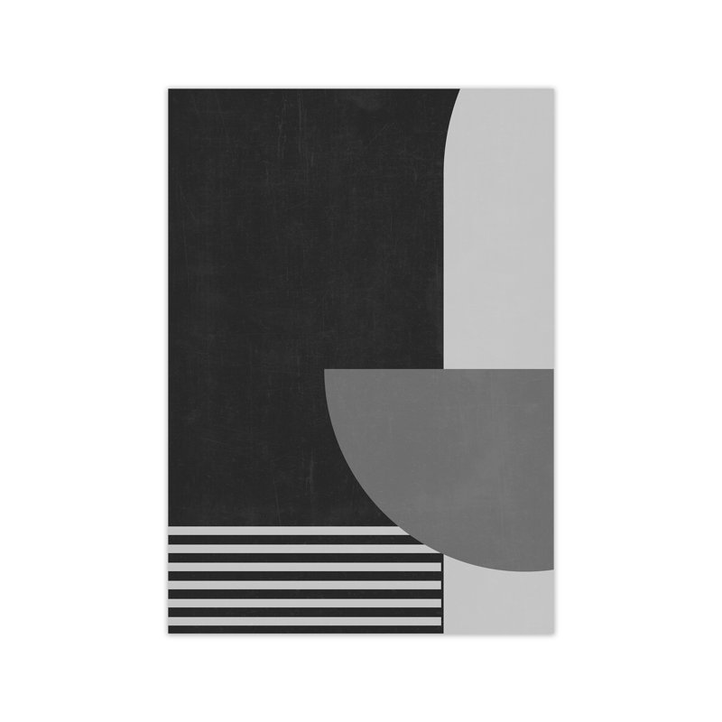 Mid Century Black And White B - Print, No Frame, 59cm H x 42cm W x 1cm D