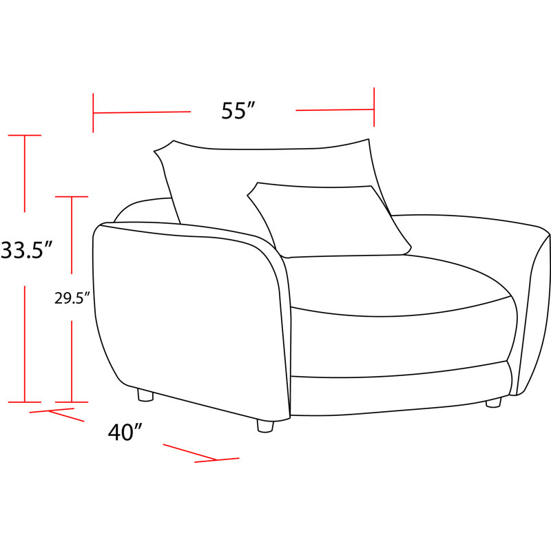 Arani 54'' Chair and A Half with Lumbar Pillow